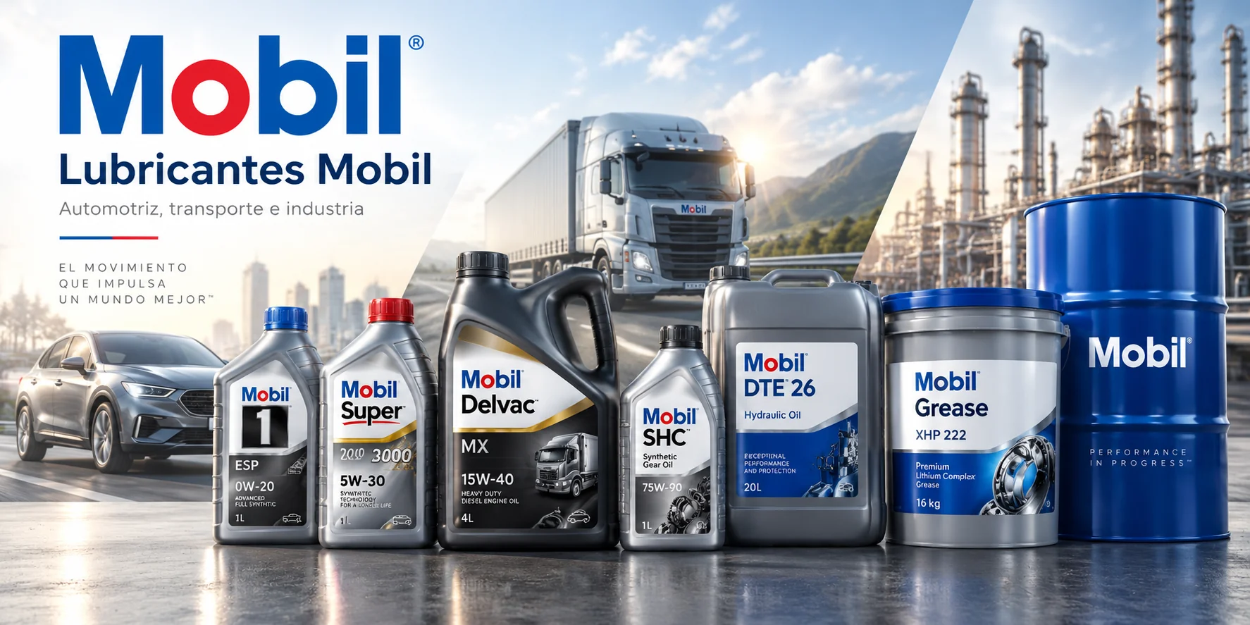Lubricantes Mobil: automotriz, transporte e industria