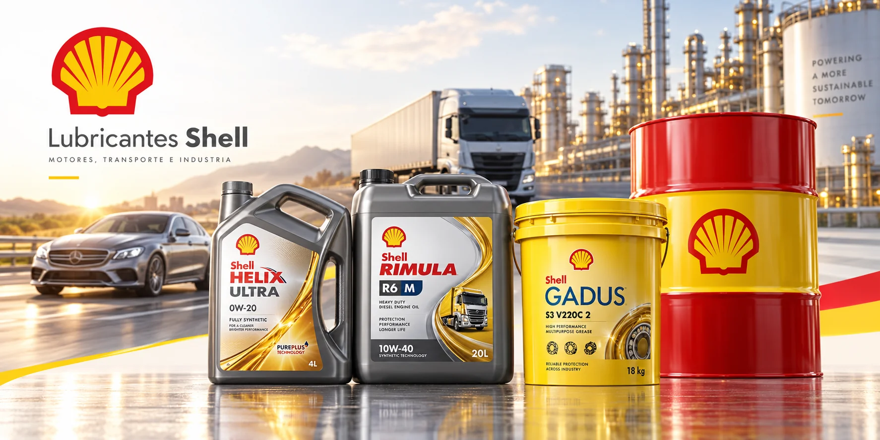 Lubricantes Shell: motores, transporte e industria